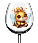 12x Watercolor Cartoon Honey Bee Vinyl Sticker Decal Tumbler Wine Glass Bottle