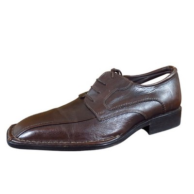 Alfani Men Derby Dress Shoes Size 10 Formal Business Square Toe Brown Leather