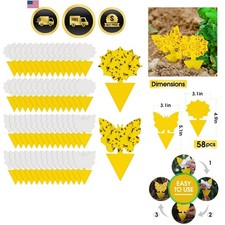 Flying Insect Traps for Plants Indoor Outdoor Yellow Sticky Insects Pest Control