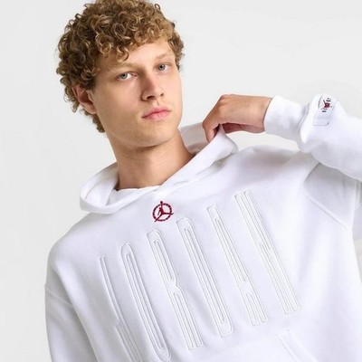 Men's Jordan Core '84 Gel Graphic Fleece Pullover White Hoodie