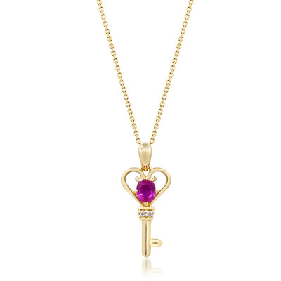 Gin and Grace Mia 14K Gelbgold Ovalschliff Mosambik Rubin Anhänger