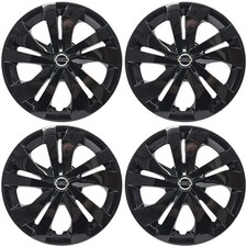  Fits 2017-2025 Nissan Versa S 535-15blk 15 Gloss Black Hubcaps Logo Set4