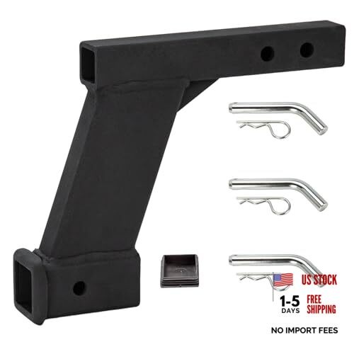 10-Inch Hitch Receiver Extension Riser Fits for 2 Inch Hitch Riser, 10000lbs  - Picture 1 of 7