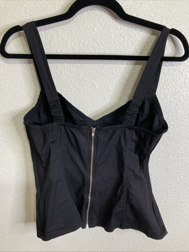 Moda International Y2K Corsette Top Black Witchy Coquette Goth Size 10 - Bild 3 von 3