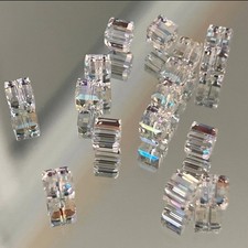 Aunthetic Swarovski 4mm Crystal Clear Cube Beads Swarovski 898 Pack of 6