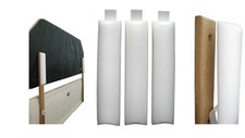 Adhesive BedBuffer Pads attach to the Headboard strut stop noise and wall damage