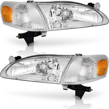 Chrome Driver Passenger Side Headlights for 1998 1999 2000 Toyota Corolla