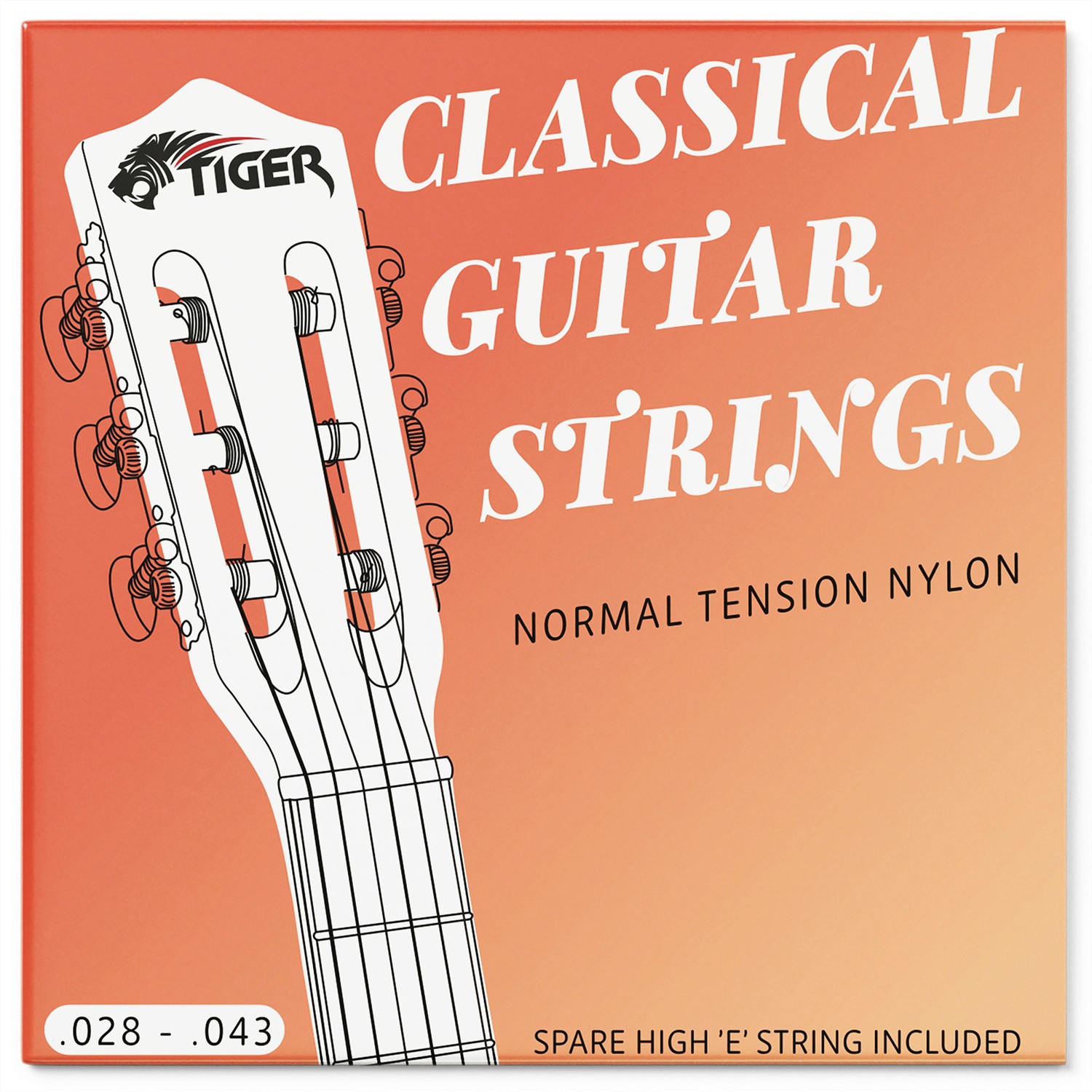 Corde per chitarra classica Tiger - Corde in nylon a tensione normale