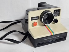 Vintage Original Polaroid SX-70 OneStep White Rainbow Stripe Land Camera TESTED