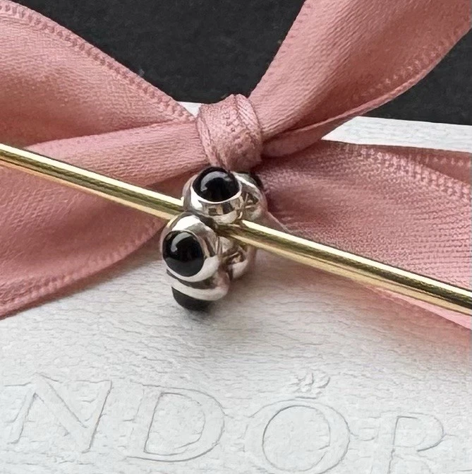 Original Pandora Charm, Spacer, Träne „Onyx“ 925 silber #790538O - Bild 4 von 4