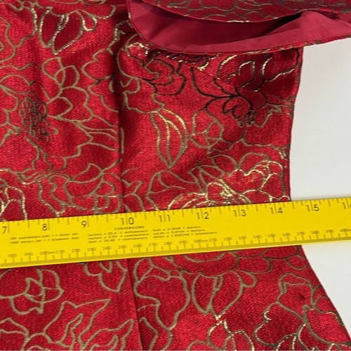 Trina Turk Shaken Not Stirred Red Gold Jacquard Dress 2 - Picture 7 of 8