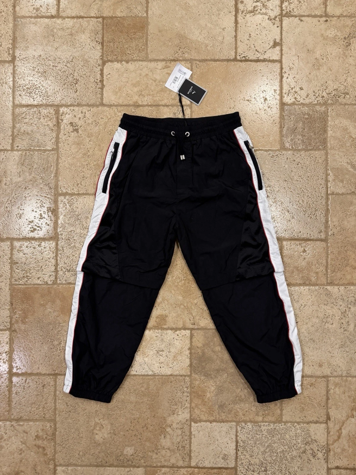 Balmain — Balmain x Puma Nylon Black Coverterable Track Jogger Pants