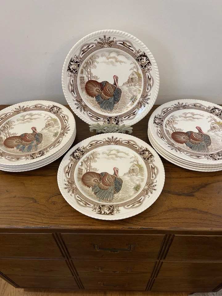 12 platos de cena vintage multicolores Barnyard King hechos por Johnson Brothers Foto 3 de 4