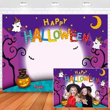 CHAIYA 7x5ft Cartoon Halloween Photo Backdrop - Pumpkin Moon 7 x5 , Yellow