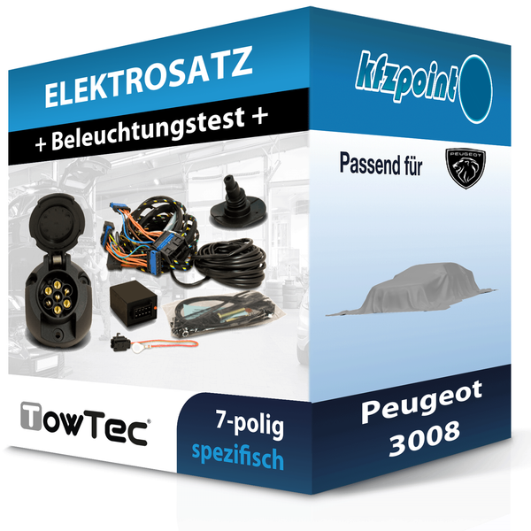 für Peugeot 3008 12.2009-12.2017 Towtec E-Satz 7Polig Fahrzeugspezifisch NEU-image