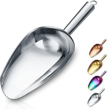 Stainless Steel Ice Scoop 6 OZ, Metal Ice Scooper for Ice Maker, Multipurpose fo