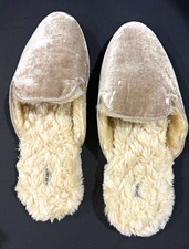 Birdies Starling Women's Slip-On Slippers Faux Fur Lined Beige US 10