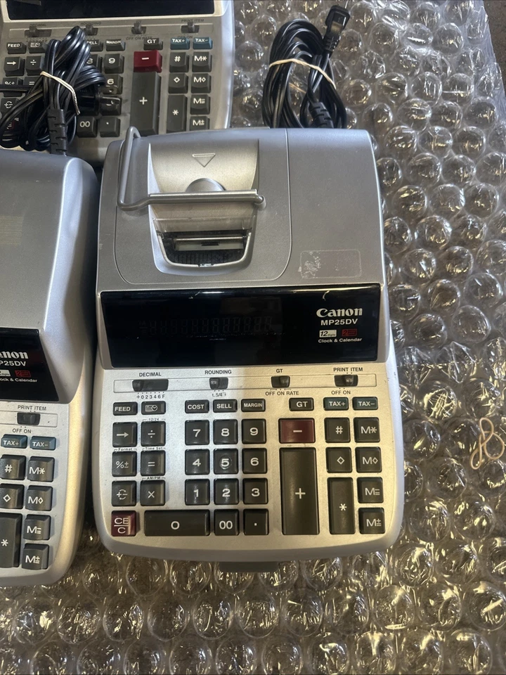 7 Canon MP25DV Printing Calculator 2 Color Print 12 Digits Clock&Calendar - Image 2 of 4