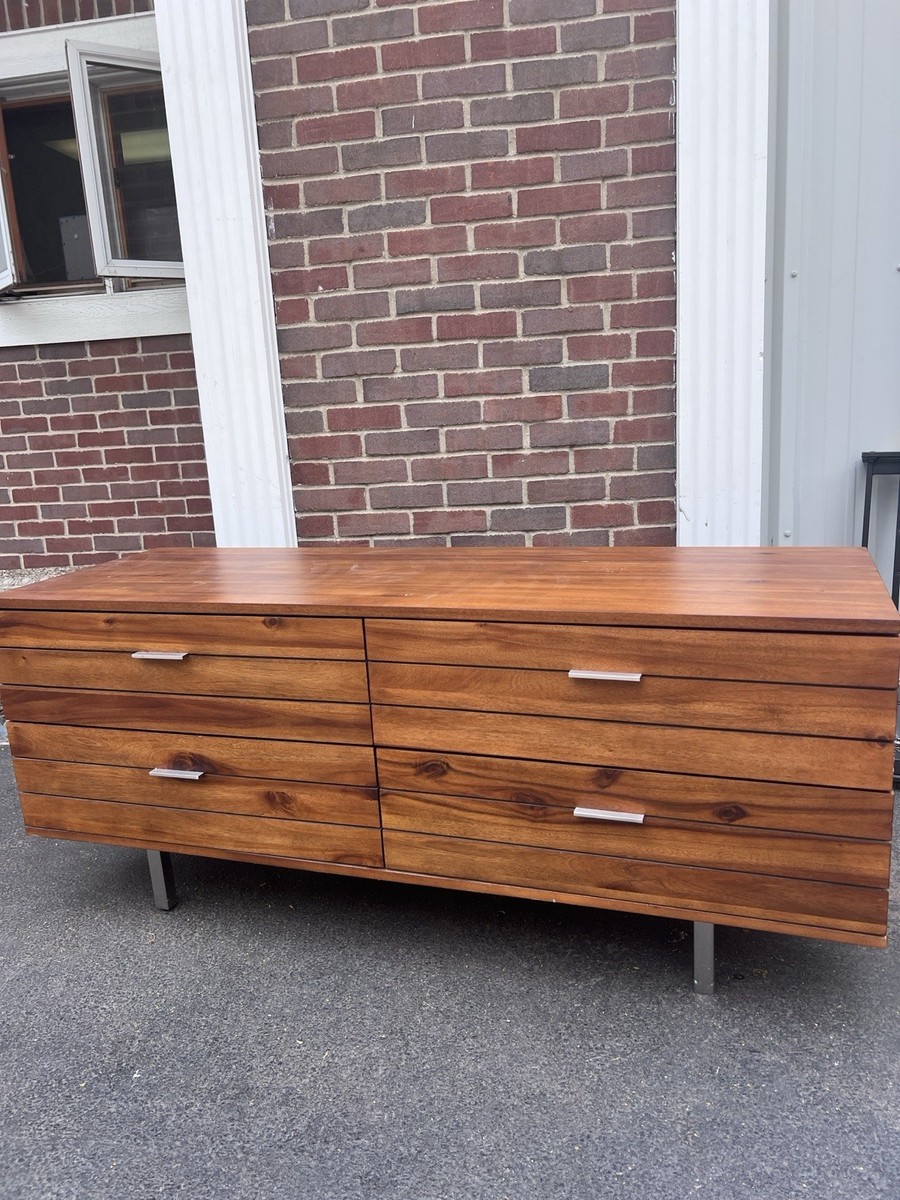 Linear Low 4-Drawer Wood Dresser C B C No Maker Mark See Details Scratches  | eBay
