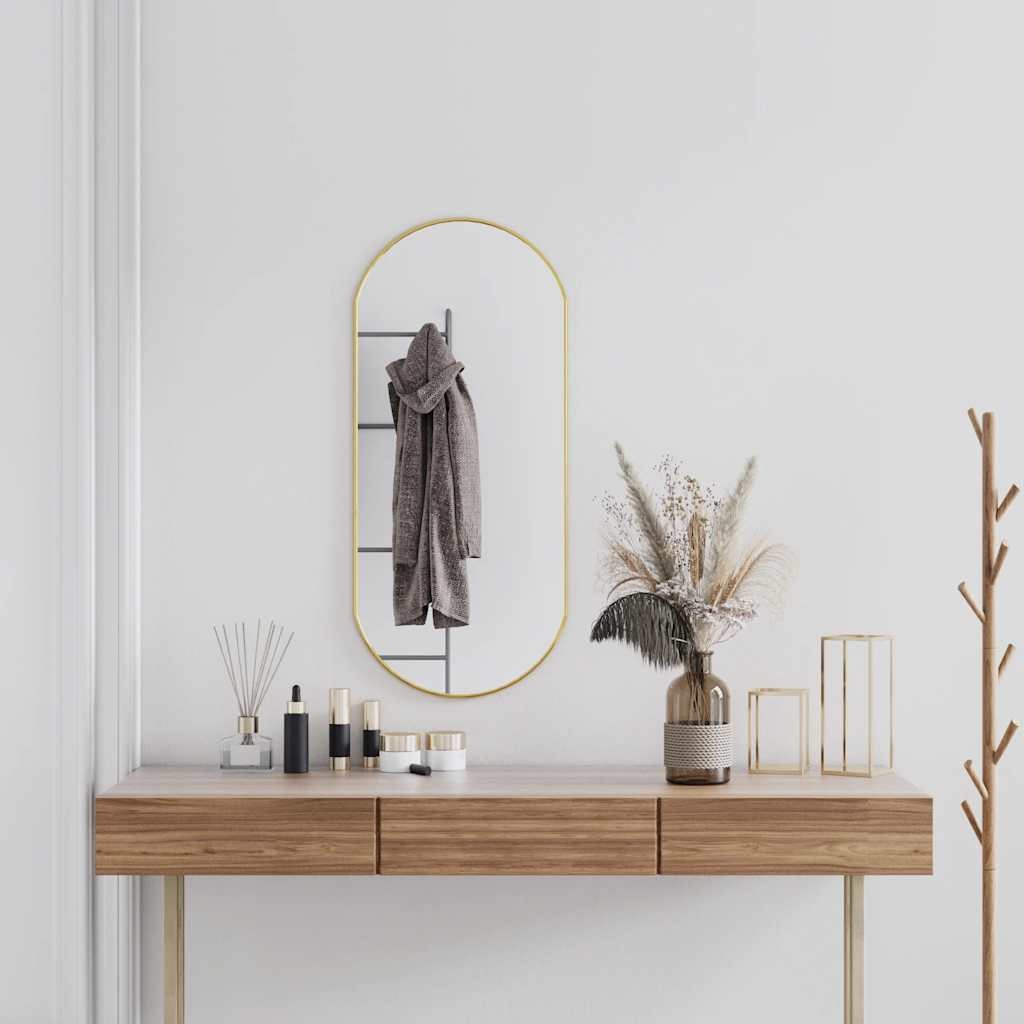 vidaXL Specchio Ovale Oro 90x40 cm - Complemento d'Arredo Minimalista
