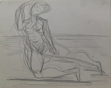 ROBERT CALIX (1919-2008) ORIGINAL WORK CUBIST NUDE SCENE SIGNED (7)