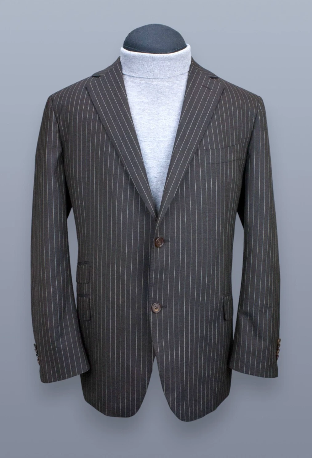 Mens SUITSUPPLY Ethomas Super 130S Cloth 2 Btn Jacket Brown Pinstripe Size UK 46