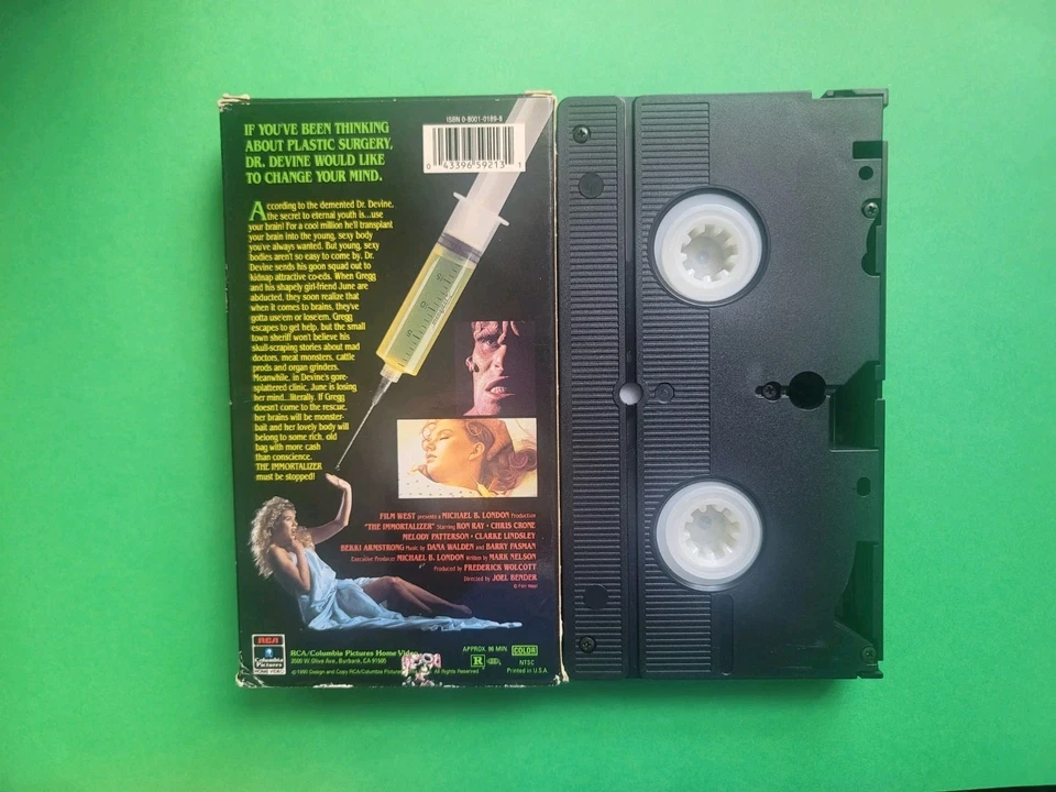 The Immortalizer (VHS, 1990) RCA Cult Horror Vinegar Syndrome Video Tape - Image 2 of 2