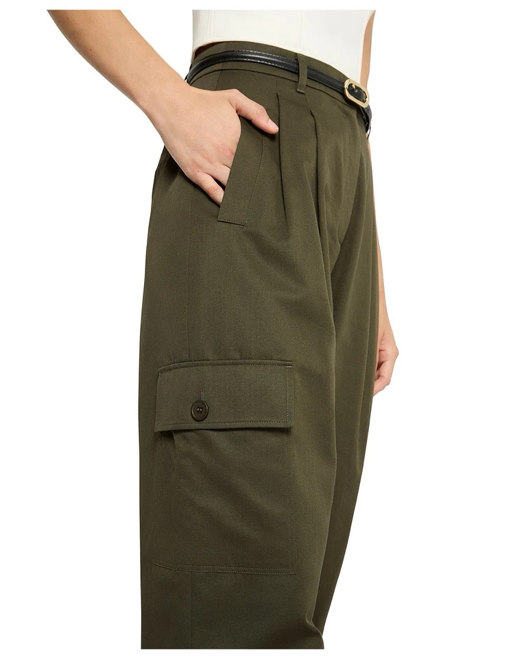 Sass & Bide Cargo Pants Khaki Green Utility Designer Casual Size 10 Cotton — 第 3/4 张图片