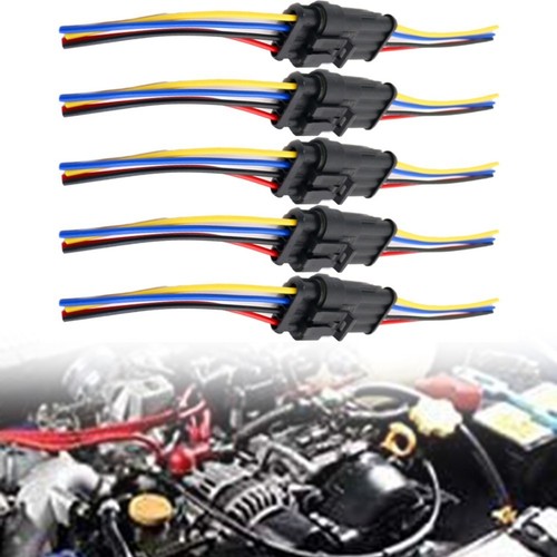 Waterproof Automotive Connector Male & Female 4 Pin Reliable and Safe Set of 5 - Afbeelding 3 van 11