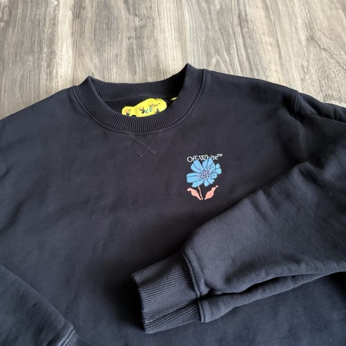 Off-White Kids Sz 12Y Sweatshirt Dress Arrows Flowers Black Girls - Picture 4 of 7