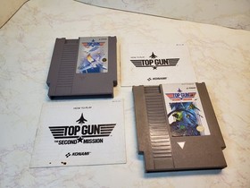 Top Gun and Top Gun 2 lot with Manuals | Vintage Game Nintendo NES Carts