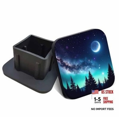 Swono 2 inch Trailer Hitch Cap Design Rubber Receiver Night Sky in the Woods