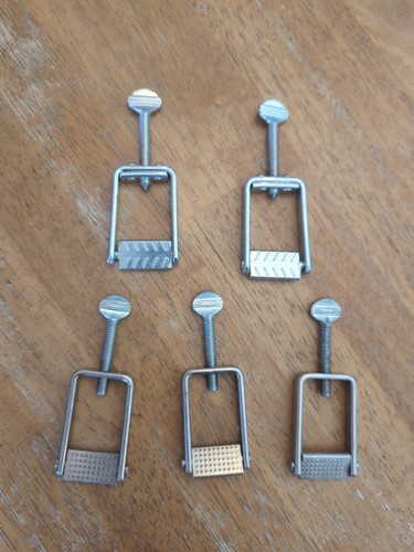 Set Of 5 Gemm Piano Ivory Key Silver Clamp Frame 