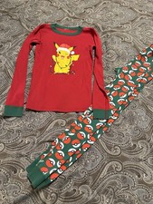 HANNA ANDERSSON POKEMON PIKACHU ON RED CHRISTMAS PAJAMAS KIDS US 12