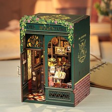 DIY Book Nook Dollhouse Kit   Owl Bookstore 3D puzzle with LED Light