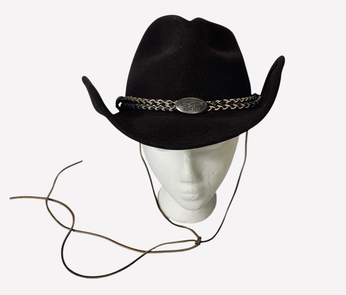 Vintage Toby Keith Black Cowboy Hat Size S/M 100% Wool 