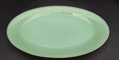 Vintage Fire-King Jadeite Jane Ray Oval Serving Platter 12" x 9" Anchor Hocking