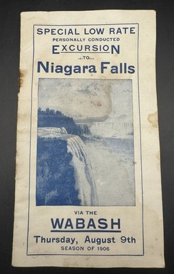 1906 Wabash Railroad Excursion Brochure Niagara Falls Back Cover Rail Map