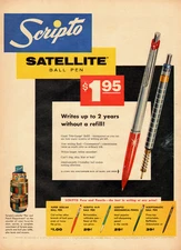 1950s vintage AD, SCRIPTO 'Satellite' Ball Point Pen,  061014