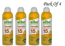 Alba Botanica Sunscreen Spray, Broad Spectrum SPF 15, 5 FL Oz Pack Of 4 