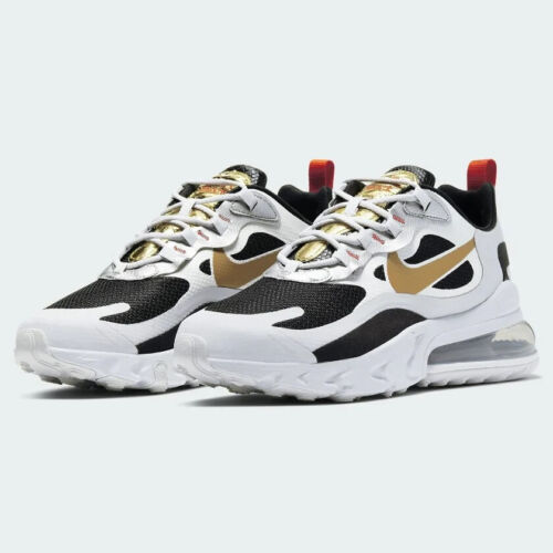 Nike Air Max 270 React With Gold Swoosh Women's Trainers Shoes Size UK 5.5 - Picture 2 of 21