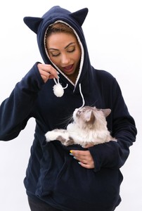 cat carry sweatshirt