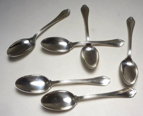 SET/6 Towle PAUL REVERE sterling silver DEMI SPOONS - w/ SPECIAL "PR" HALLMARK