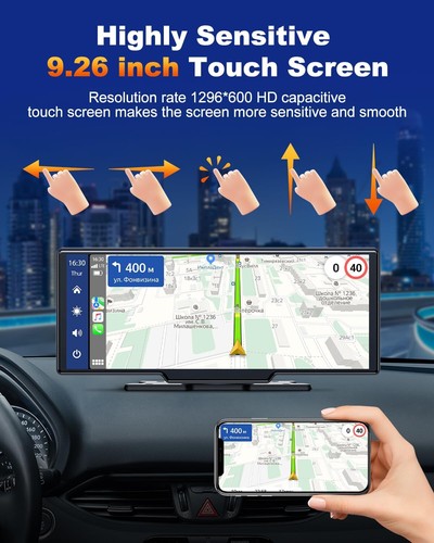 VOLAM Display wireless Apple Carplay Android 9,26" Airplay, Siri/Google gps fm - Foto 3 di 7
