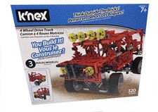 NEW K’NEX 4 Wheel Drive Truck Building Set 320 Pieces 3 models KNEX Gift Idea
