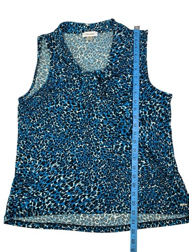 Calvin Klein ärmellose Bluse Größe XL blau Animalprint U-Ausschnitt - Bild 10 von 10