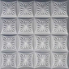 Ceiling Tiles, Glue Up 20" x 20",Styrofoam, KARAGANDA Metalic SILVER