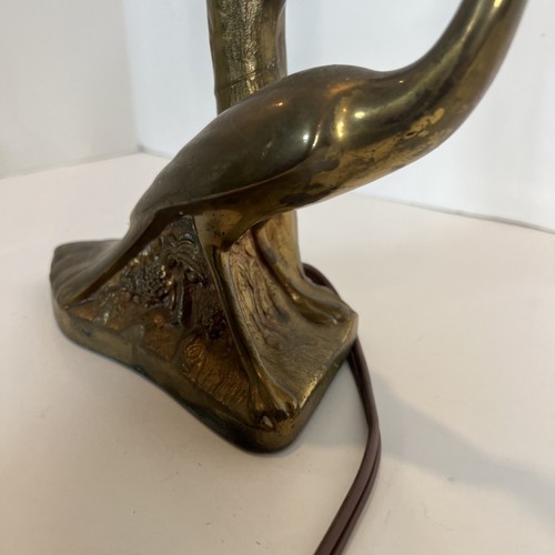 Vintage Art Nouveau Brass Peacock Bird by Tree Table Desk Lamp 18" tall Works - Picture 12 of 24