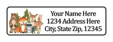 Woodland Animals Personalized Return Address Labels 1/2 in by 1 3/4 in