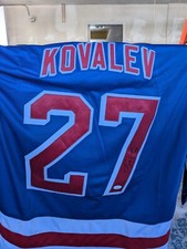 Alexei Kovalev Signed New York Rangers Blue Hockey Jersey (JSA)
